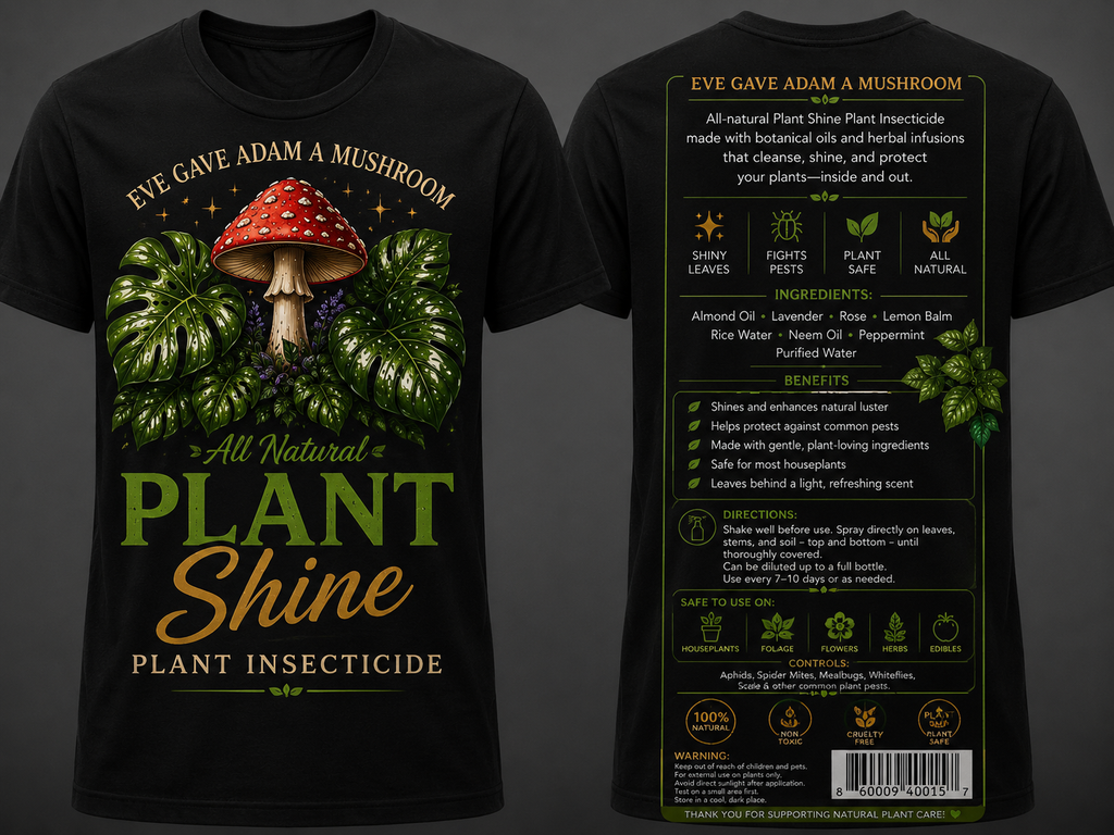 Eve Gave Adam a Mushroom — Plant Label Tee Collection