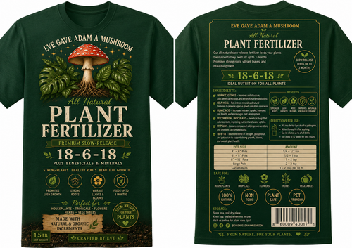 Eve Gave Adam a Mushroom — Plant Label Tee Collection